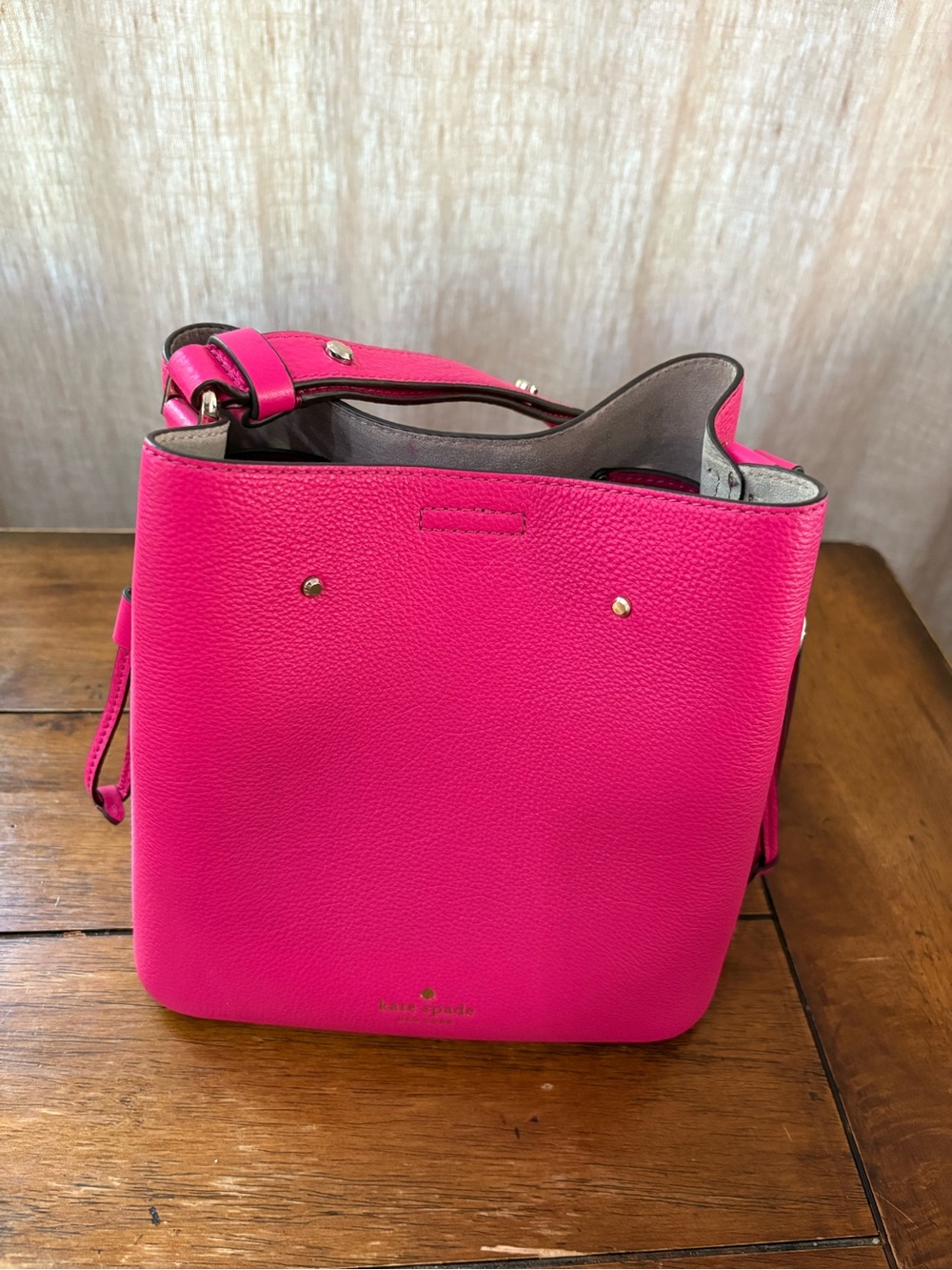 Kate Spade Hot Pink Marti Leather Bucket Bag - Picture 7 of 11